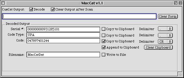 MacCat Settings Window