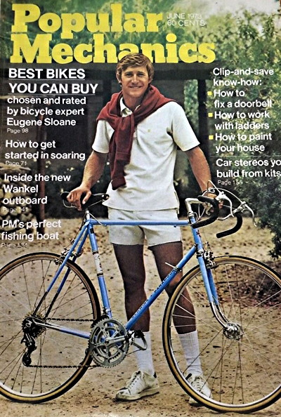 Eugene Sloane on bike in 1974