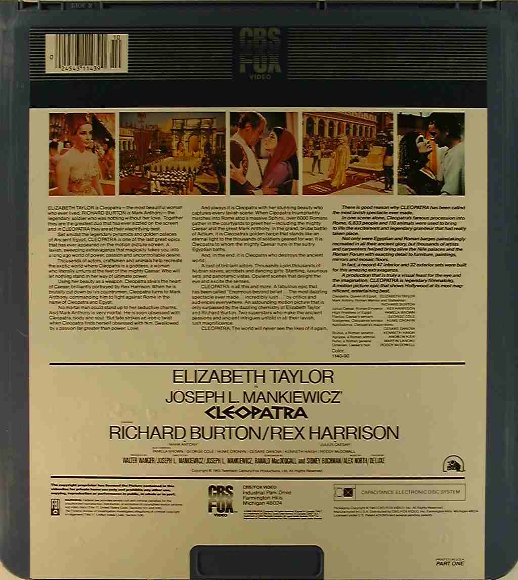 CED title precursor to the Blu-ray DVD movie disc format