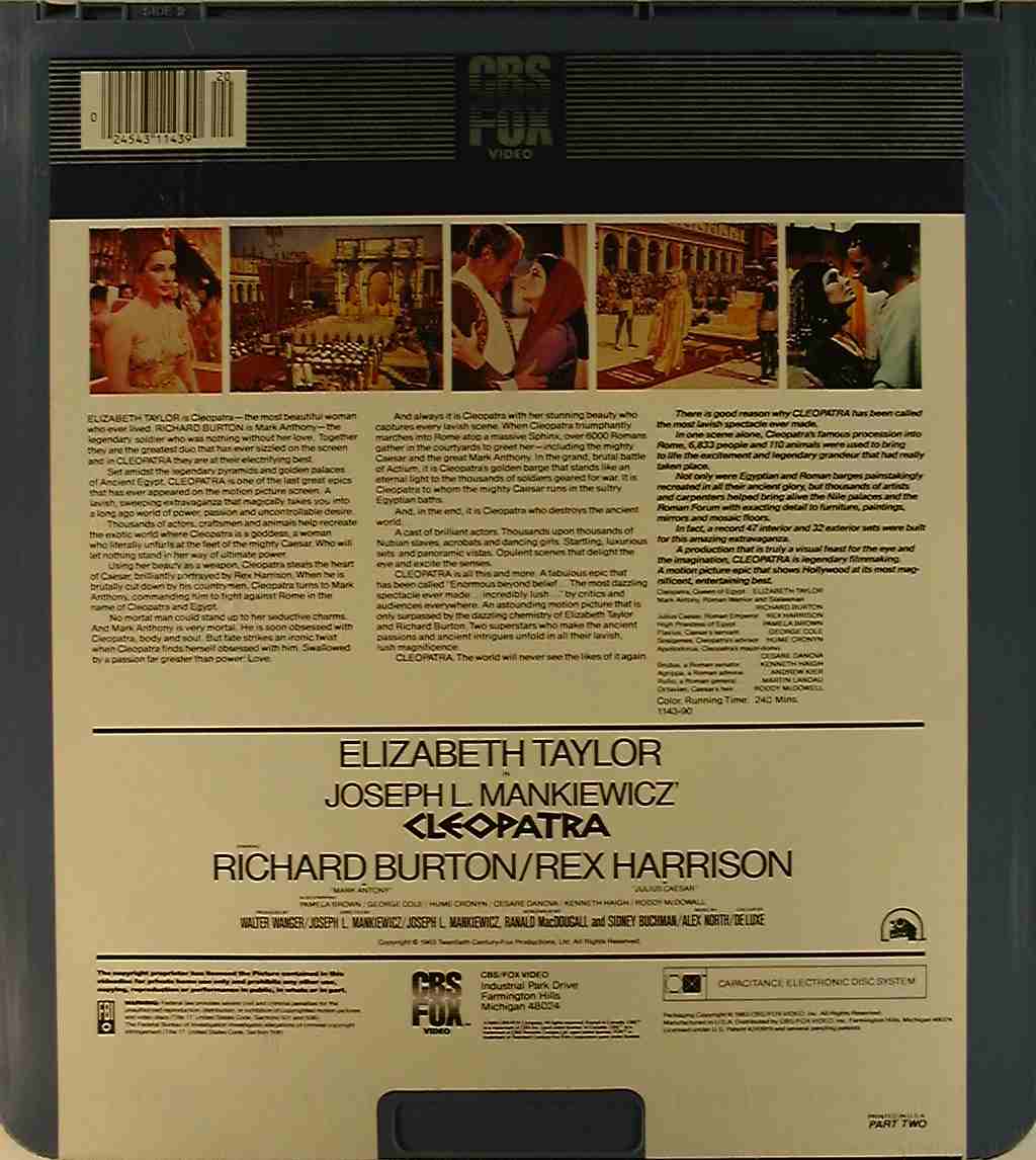 CED title precursor to the Blu-ray DVD movie disc format