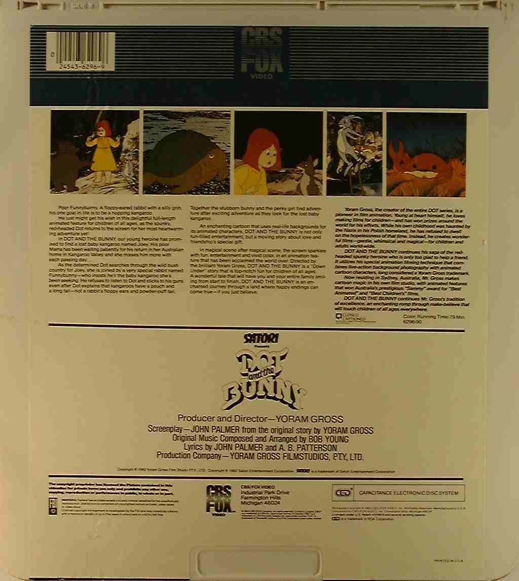 CED title precursor to the Blu-ray DVD movie disc format