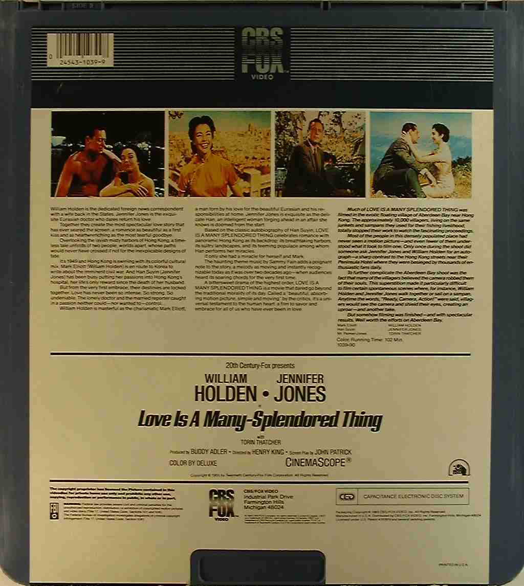 CED title precursor to the Blu-ray DVD movie disc format