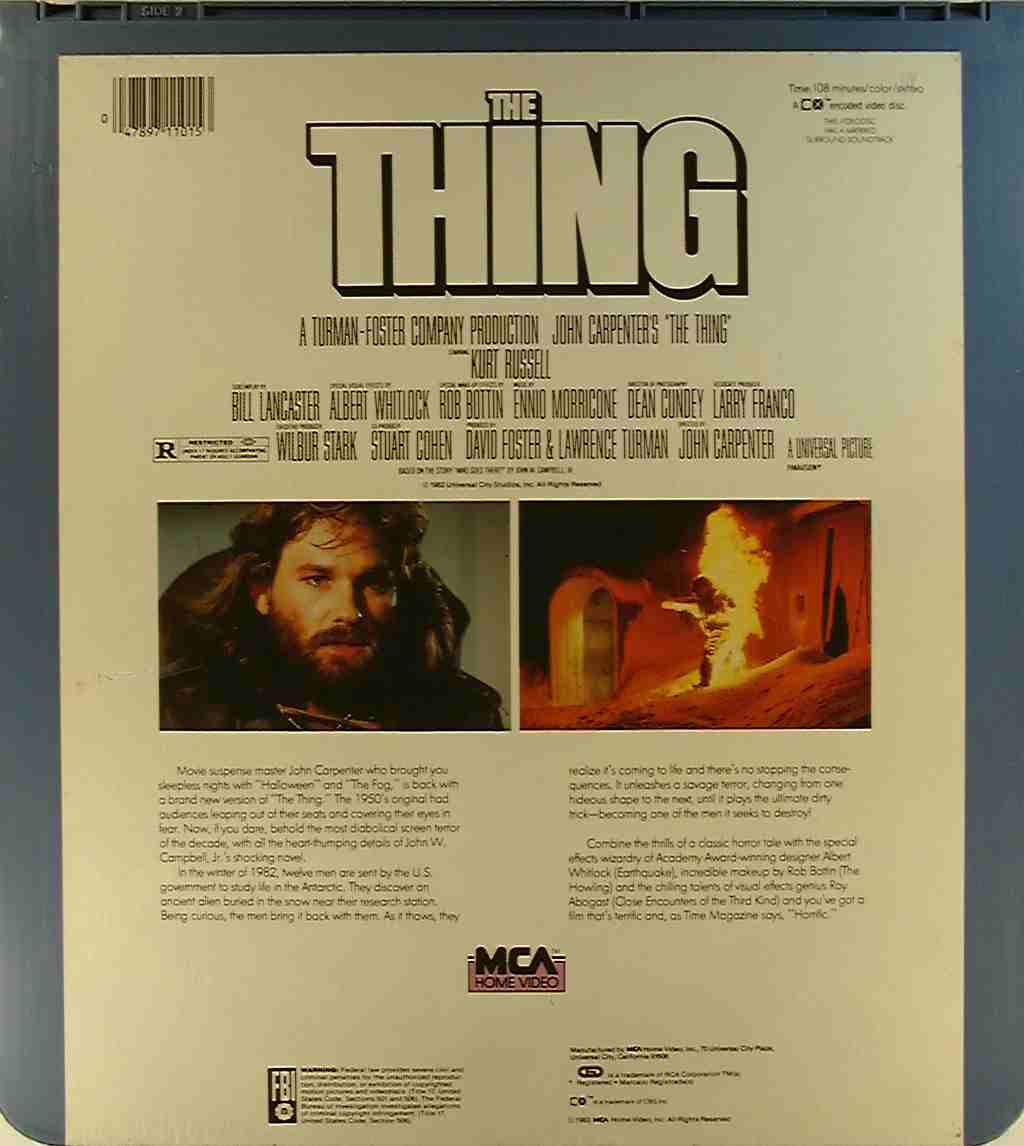 CED title precursor to the Blu-ray DVD movie disc format